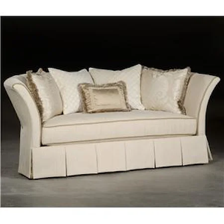 Traditional Settee Sofa with Tuxedo Styled Seat Back